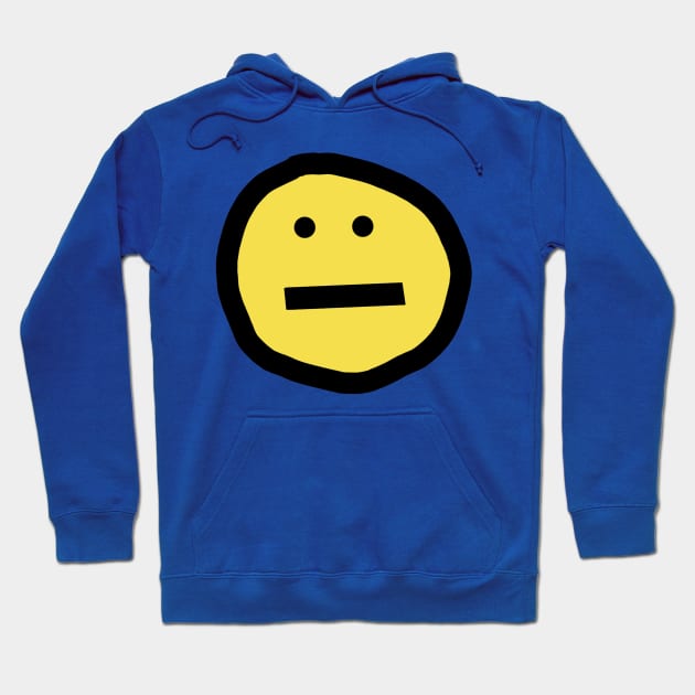 I Don't Know How I Feel Neutral Smiley Face Hoodie by ellenhenryart